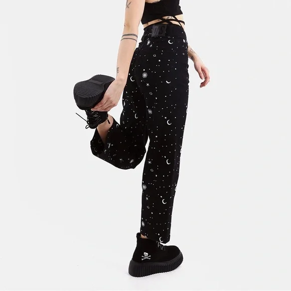 Disturbia ‘Celestial’ Embroidered Jeans - Black - Picture 6 of 9